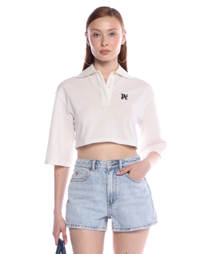 Logo embroidered cropped polo
