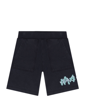 Logo printed elastic-waist shorts