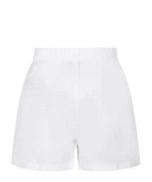 Embroidered elastic-waist shorts