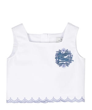 Sleeveless T-shirt with embroidery