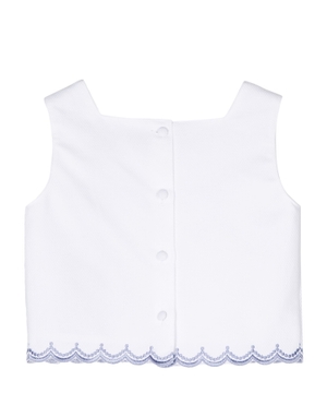 Sleeveless T-shirt with embroidery