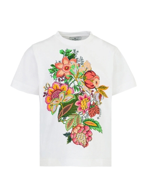 Short sleeve T-shirt with floral embroidery