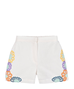 Shorts with floral embroidery