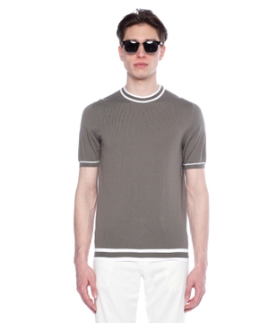 Round neck jumper with short sleeves