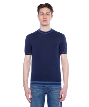 Round neck jumper with short sleeves