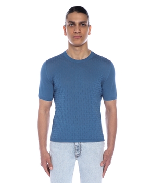 Round neck jumper with short sleeves