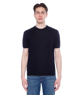 Round neck jumper with short sleeves