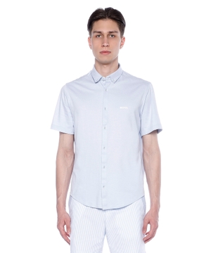 Short sleeve shirt with logo embroidery