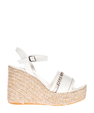 Logo detailed wedge sandals