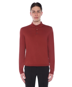 Long sleeve polo with classic collar