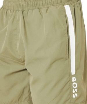Swimming trunks with logo print