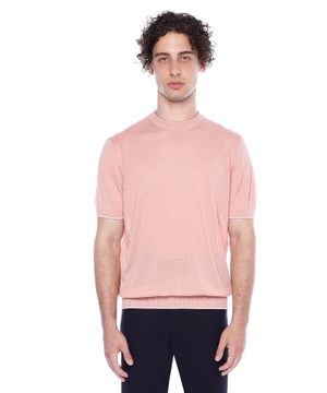 Round neck jumper with short sleeves