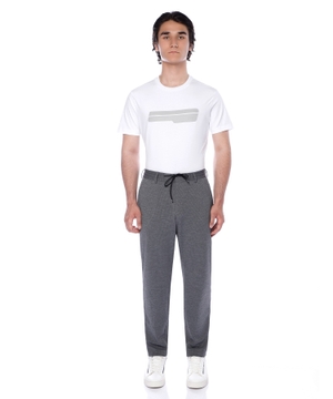 Straight fit trousers with elastic waist