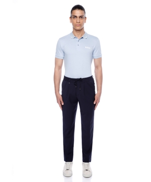 Straight-fit trousers with elastic waist