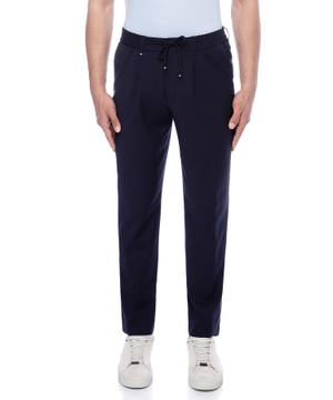 Straight-fit trousers with elastic waist