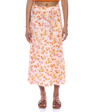Floral-print midi skirt