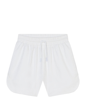 Elastic-waist cotton shorts