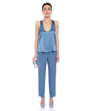 High-waist straight-fit trousers