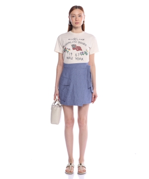 Linen mini skirt