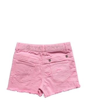 Denim shorts with logo embroidery