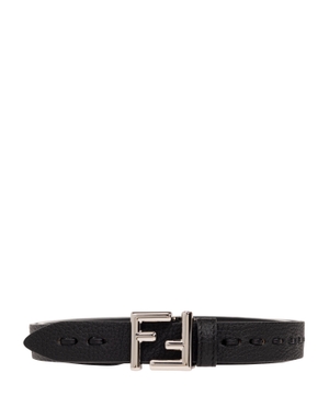 Logo detailed leather belt