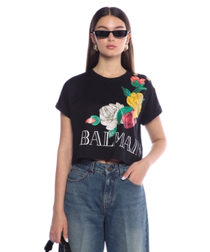 Printed cropped T-shirt