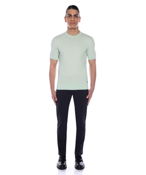 Round neck jumper with short sleeves