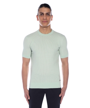 Round neck jumper with short sleeves