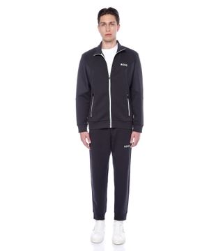 Long sleeve track jacket with zip fastening