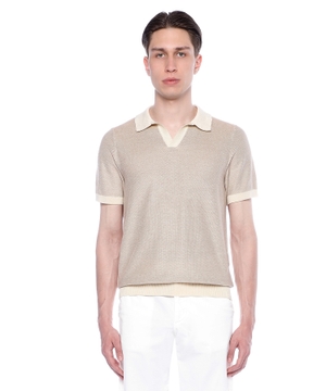 V-neck short sleeve polo