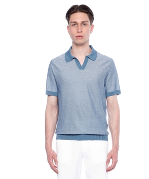 V-neck short sleeve polo