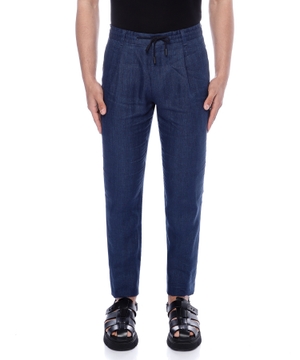 Straight-fit trousers with elastic waist