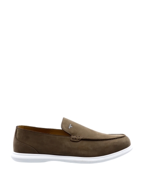 Leather loafers with logo detail