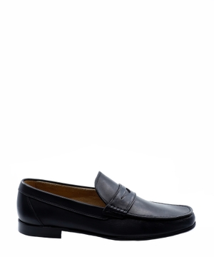 Leather loafers with logo lettering