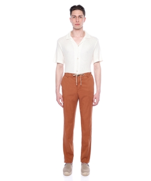 Straight-fit trousers with elastic waist