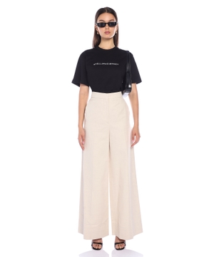 High-waist wide-leg trousers