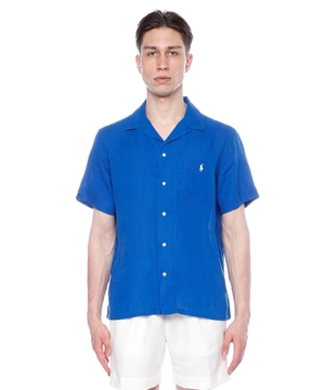 Short sleeve shirt with button fastening