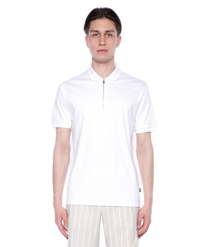 Short sleeve polo with zip collar