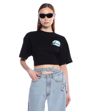 Printed cropped T-shirt