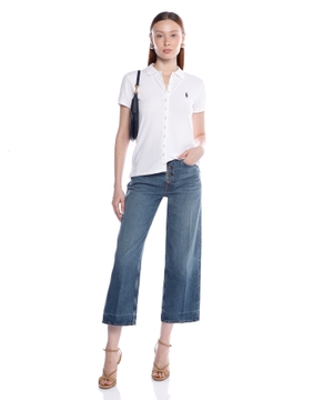 Logo embroidered top