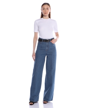 High-waist wide-leg jeans