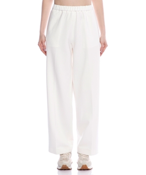 Elastic-waist wide-leg pants