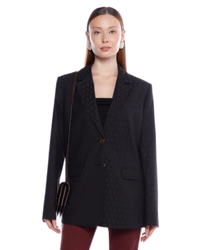 Embroidered wool blazer