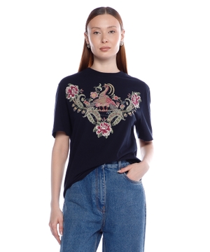 Embroidered cotton T-shirt