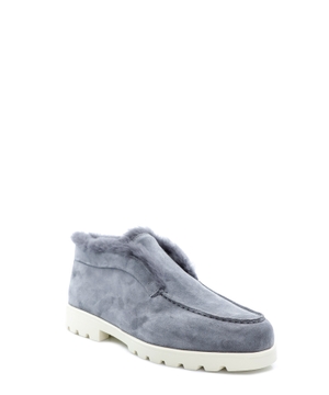 Fur-trim suede boots