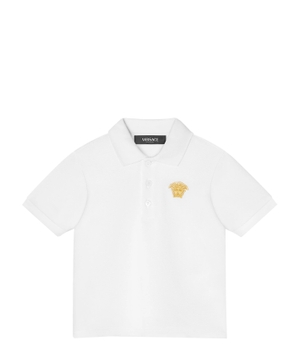 Logo embroidered cotton polo shirt