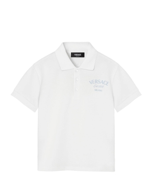 Logo printed cotton polo shirt