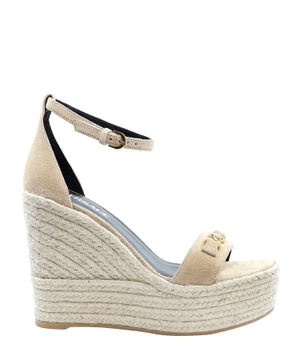 Barocco raffia wedge sandals