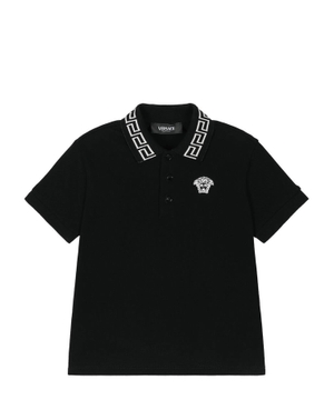 Logo embroidered cotton polo shirt