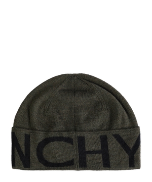 Logo embroidered wool beanie